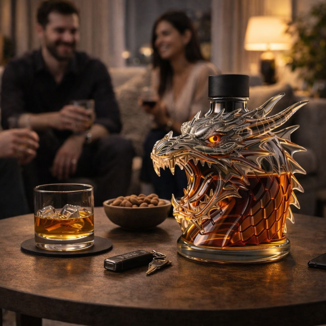 Bottiglia Whisky 'Draak' - Design Testa di Drago