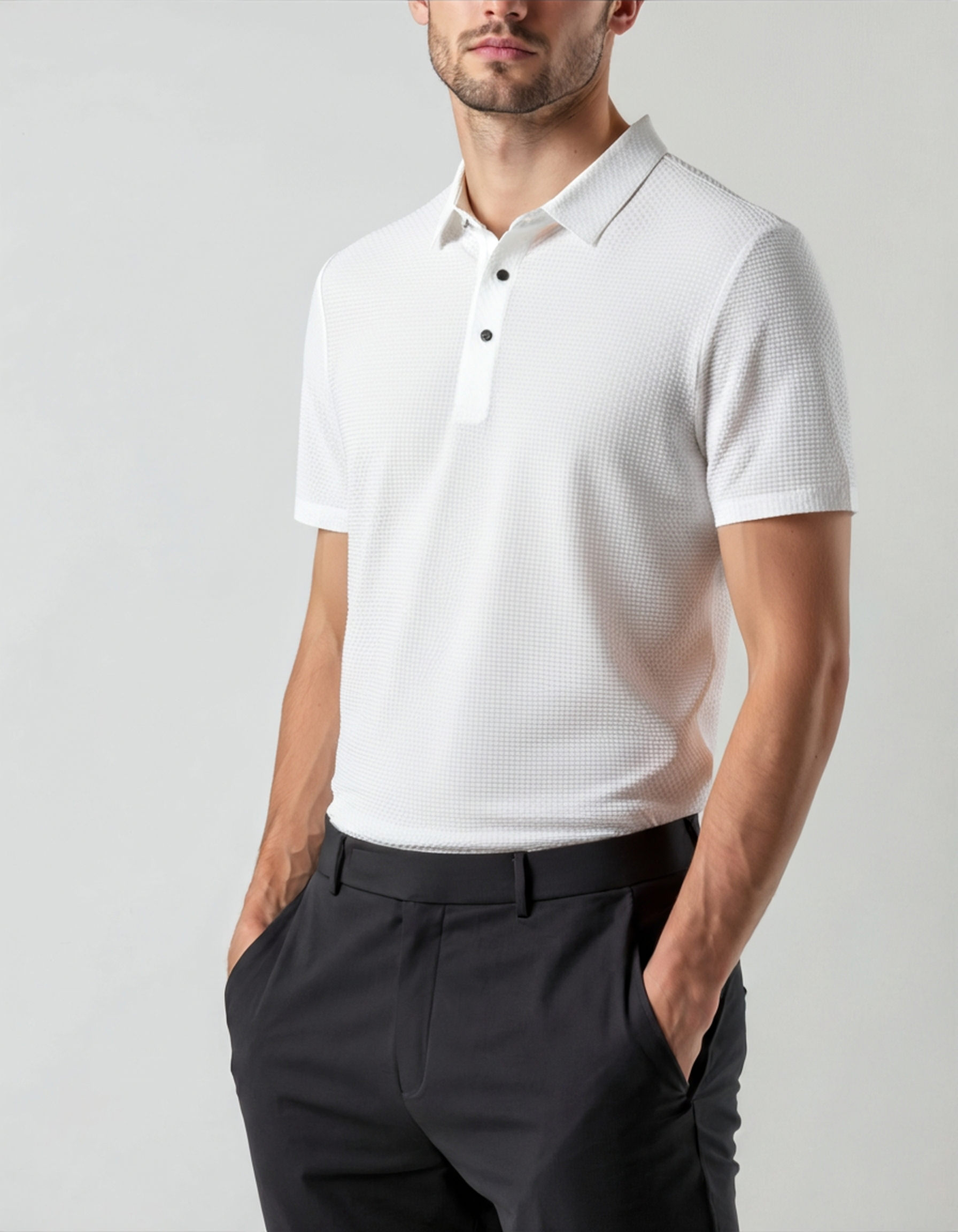 Polo in seta Prestigio (anti-piega)